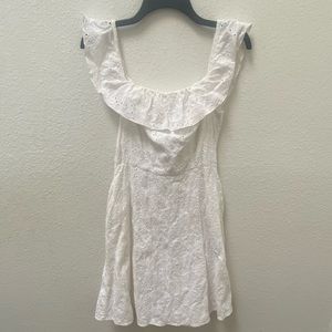 Off the Shoulder White floral print dress